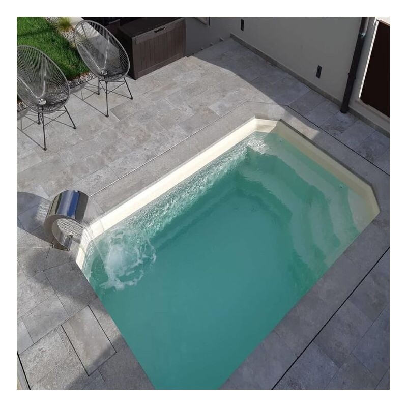 Piscina de fibra rectangular 3,74x2,44 x1,25m